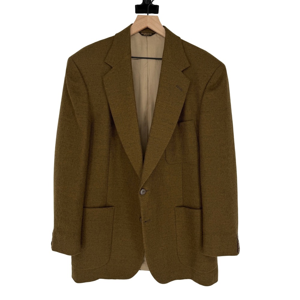 Strathmore Anderson-Little Richman Brothers Mens Olive Herringbone Blazer USA
